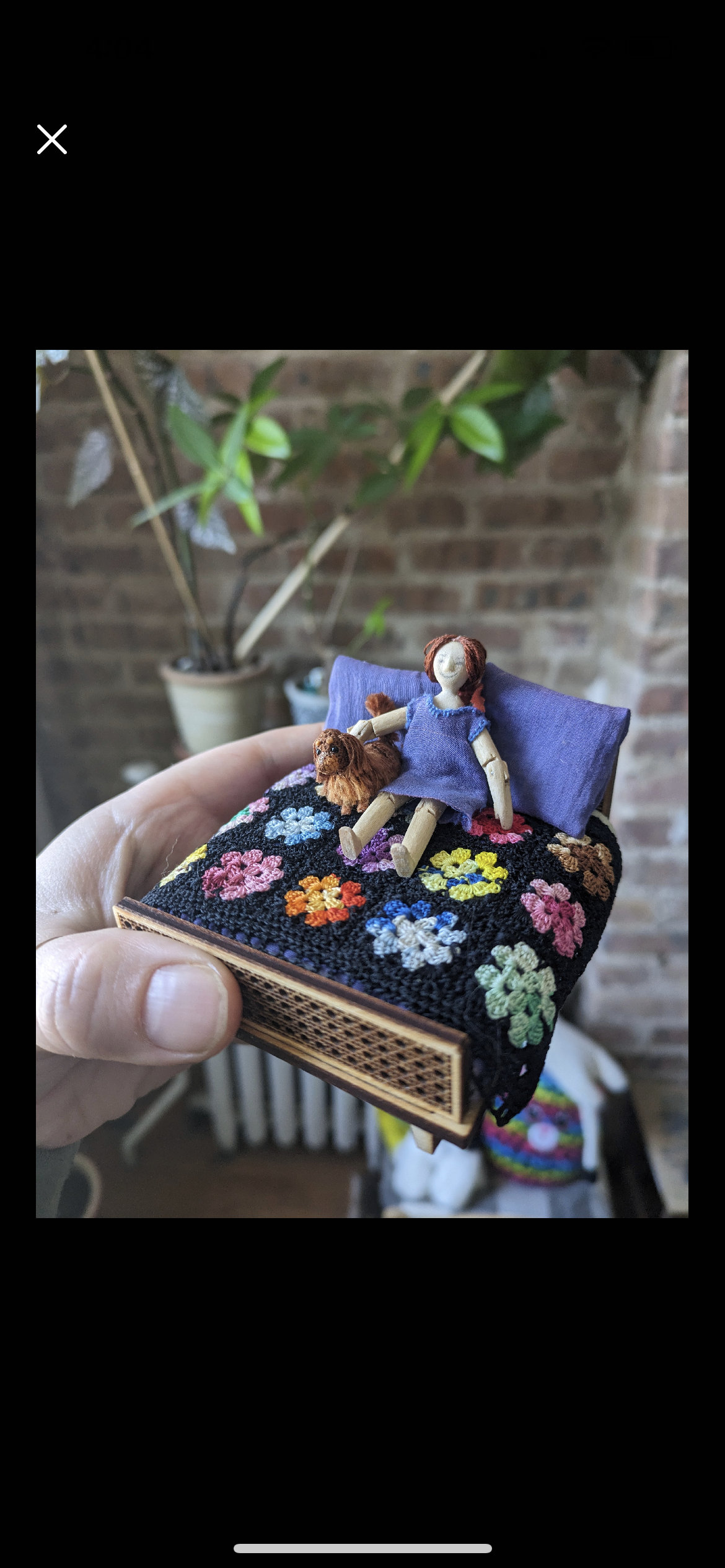 Miniature crochet blanket, 1/24 scale blanket