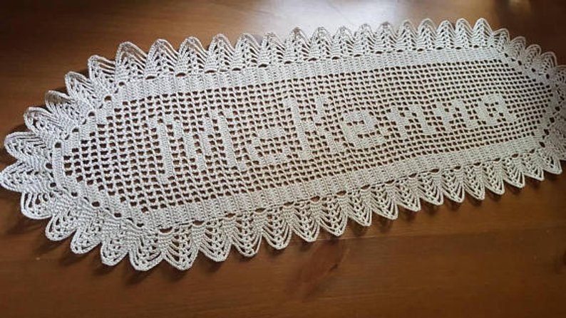 Crochet Name Doily Personalized Handmade anniversary | Etsy