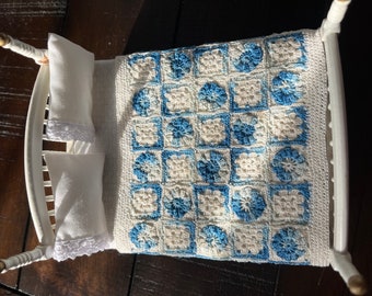 Miniature crochet blanket,1/12 size