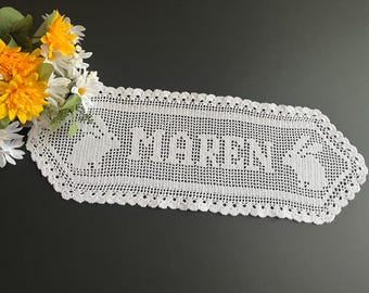 Easter personalized Doily, handmade, unique, name  doily