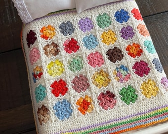 Miniature crochet blanket, 1/12 scale blanket