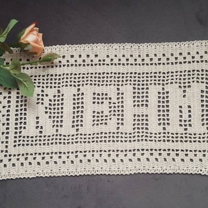Handmade, personalized,  name doily
