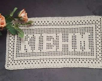 Handmade, personalized,  name doily