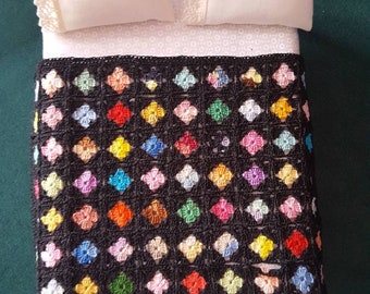 Miniature crochet blanket,