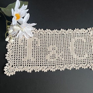 Personalized handmade name doily, gift ideas.