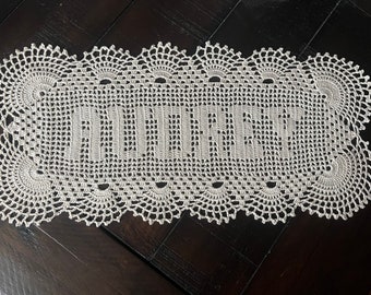 Personalized handmade doily,