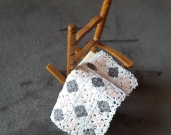 1:12 Dollhouse miniature handmade baby crochet blanket