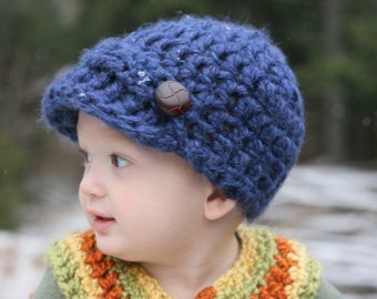 Instant PDF File For Pattern for Crochet Toddler Newsboy Hat