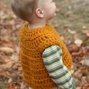 Instant PDF File For 9-12 Month Autumn Pumpkin Bulky Crossover Button Up Crochet Vest Pattern PDF image 4