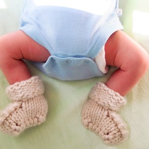 Instant PDF File simple easy baby booties knitting pattern