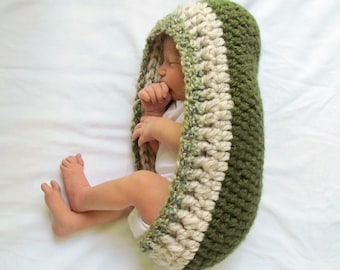 Instant PDF File Newborn Crochet Multi Color Cocoon/Pod and Photography Prop Pattern