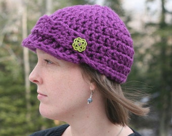 Instant PDF File For Easy 40 minute Pattern for Crochet Newsboy Hat for Women