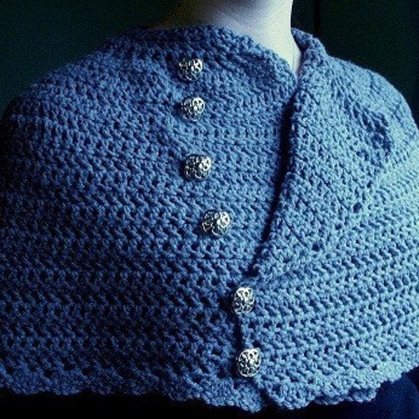 Sofort PDF Datei Easy City Crochet Womans Button Down Spring Cape (Medium) Anleitung von Adirondack Patterns
