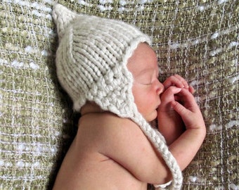 Instant PDF File Easy newborn earflap hat pattern