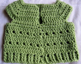 Instant PDF download Easy Cute Crochet Baby (6-9 MOS) V-Neck Pullover Vest Pattern by Adirondack Patterns