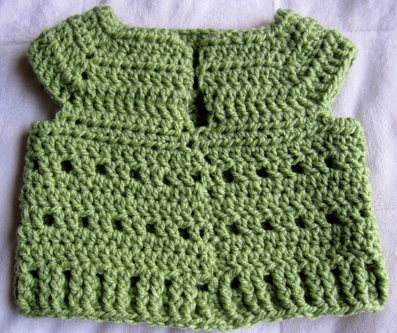 Instant PDF download Easy Cute Crochet Baby 6-9 MOS V-Neck Pullover Vest Pattern by Adirondack Patterns image 1