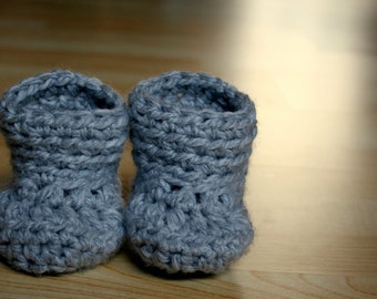 Instant PDF File 2 Crochet Unisex Bootie Patterns In One (0-3 MOS Size)