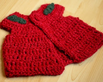 Instant PDF download Crochet Pattern for Easy 9-12 MOS Holiday Holly Vest