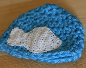 Instant PDF File Crochet Fish Applique Pattern by Adirondack Patterns