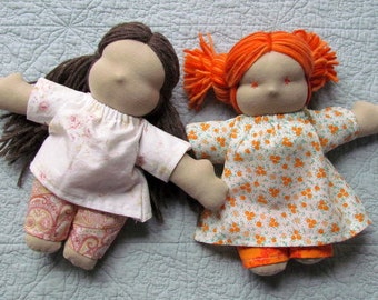 Instant PDF File For Small Waldorf doll tutorial and pattern package for doll ,hair, dress and pants