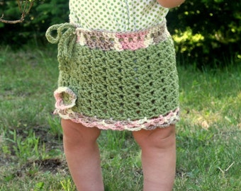 Instant PDF File For Crochet Floral Drawstring Mini Skirt Pattern (12-18 MOS) by Adirondack Patterns