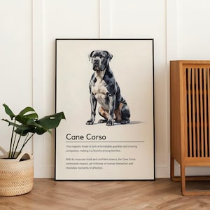 Watercolor Cane Corso Print: Loyal Guardian Dog Art (Digital Download)