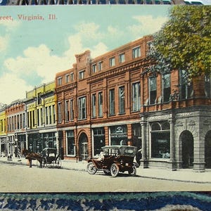 Stara pocztówka – „State Street, Virginia, Ill – wysłana w 1914 r.