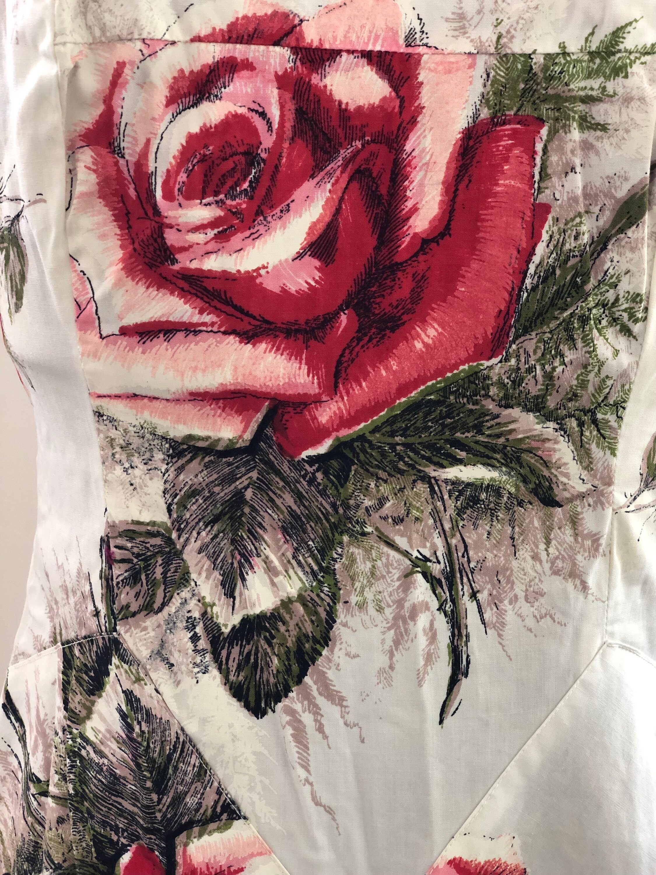 1950s Pink Rose Print Dress by St Micheal | XS/S