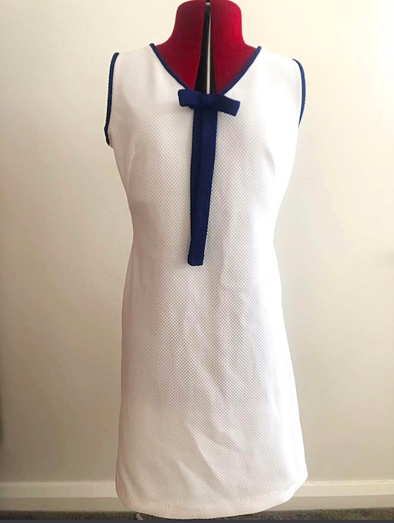 Adorable 1960s Nautical Sailor Style Mini Dress XS