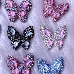 Beautiful Butterfly Clay Rhinestone Beads – Acrylic Statement Beads – Bead Charms for Pens, Keychains, Jewelry, & Crafts