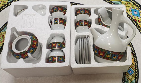 Ethiopian Coffee Set- Jebena, Sini Cups & Saucers - Etsy 日本