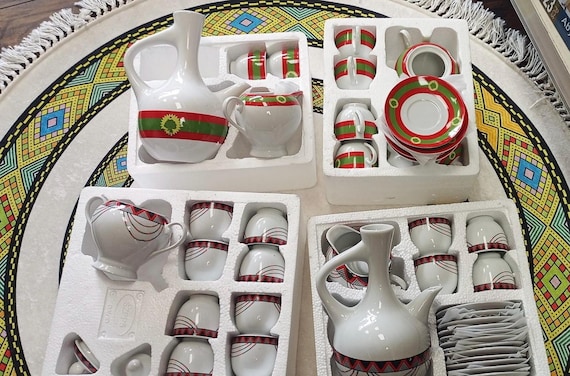 Ethiopian Coffee Set- Jebena, Sini Cups & Saucers - Etsy 日本