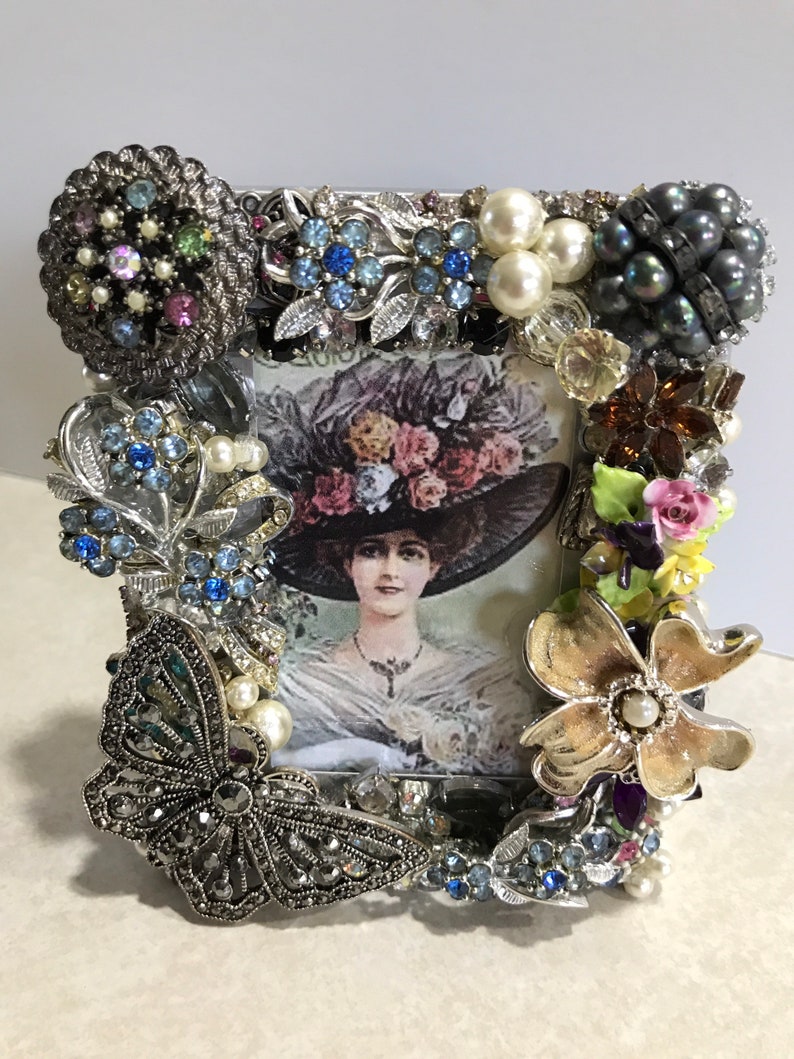 Beautiful Vintage Jeweled Picture Frame OneofaKind. Etsy