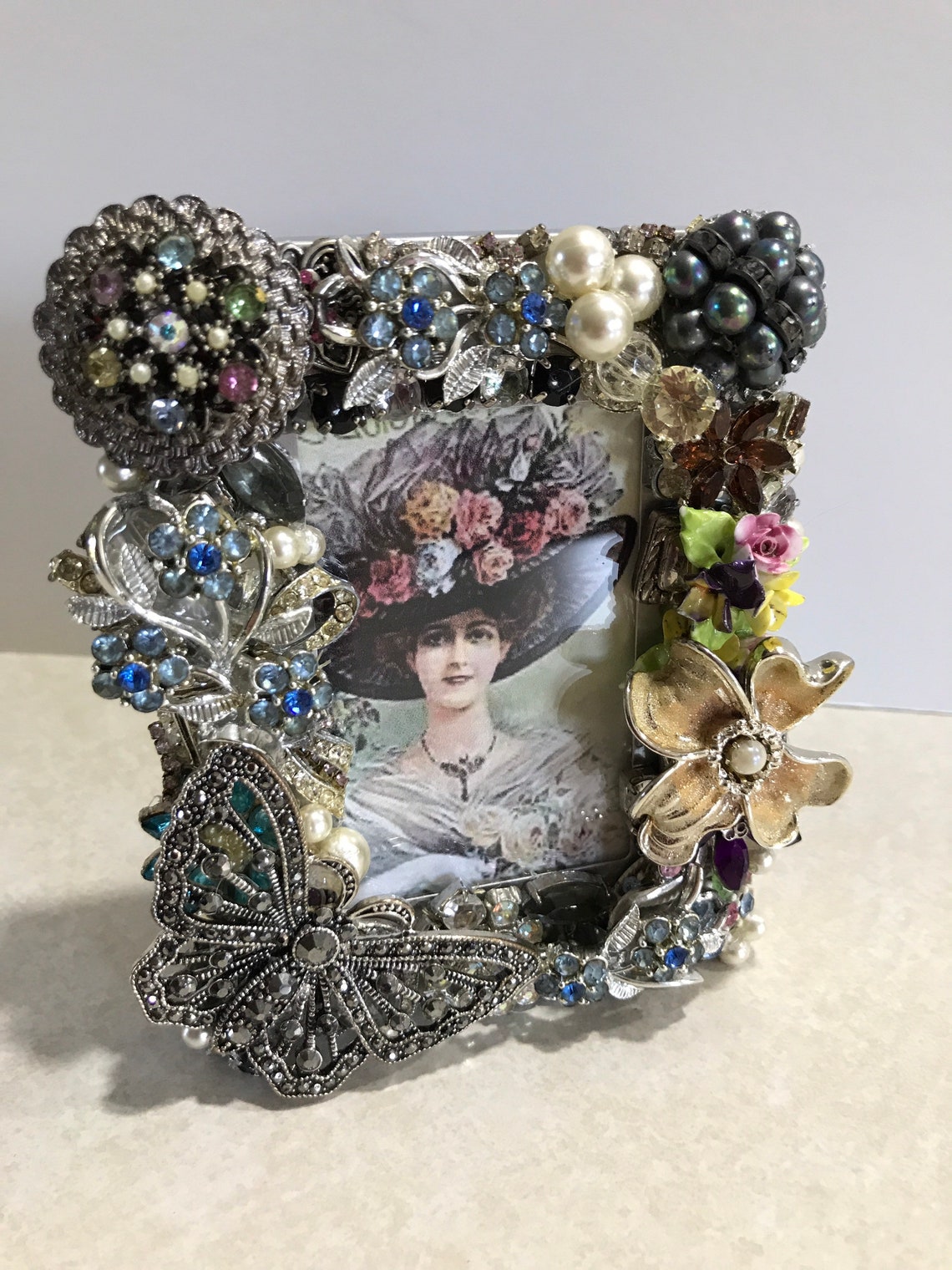 Beautiful Vintage Jeweled Picture Frame Oneofakind. Etsy