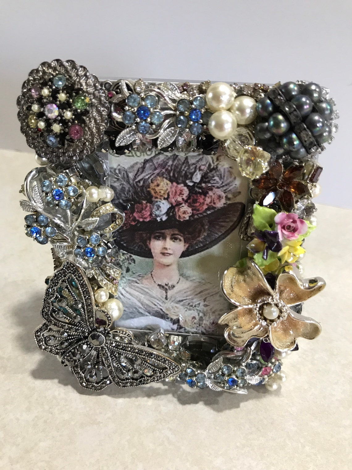 Beautiful Vintage Jeweled Picture Frame Oneofakind. Etsy