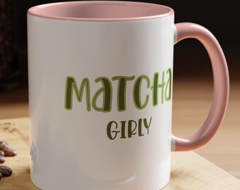 Matcha Girly Coffee Mug: Rosa Keramik Tekopp, Köksdekoration