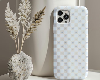 Checkered Bow Phone Case | iPhone Samsung | Coquette Bow Case | Vintage Phone Case
