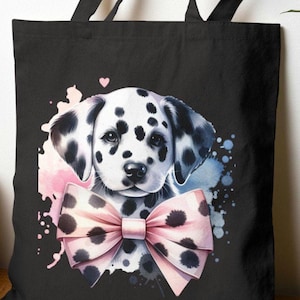 Dalmatian Dog Tote Bag, Cute Canvas Shopping Bag, Pet Lover Gift, Reusable Eco-Friendly Tote, Dog Mom Bag, Pooch Bag for Dog Lovers