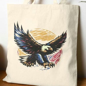 Patriotic Eagle Tote Bag, American Flag Carryall, Fourth of July Shoulder Bag, Independence Day Purse, Red White Blue Handbag, USA Patriotic