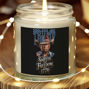Trump Smells Like Freedom Scented Candle: Patriotic Home Decor