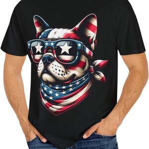 Patriotic Dog 4th of July Comfort Colors T-Shirt: Independence Day Tee