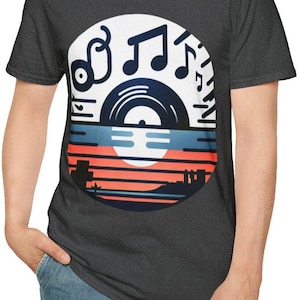 Retro Music Vibes T-Shirt, Softstyle Tee for Music Lovers, Great for Concerts, Gifts for Musicians, Summer Festivals, Gift for music lover.