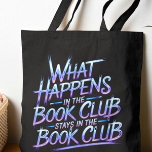 Book Club Cotton Tote Bag: Literary Gift, Eco-Friendly Carryall