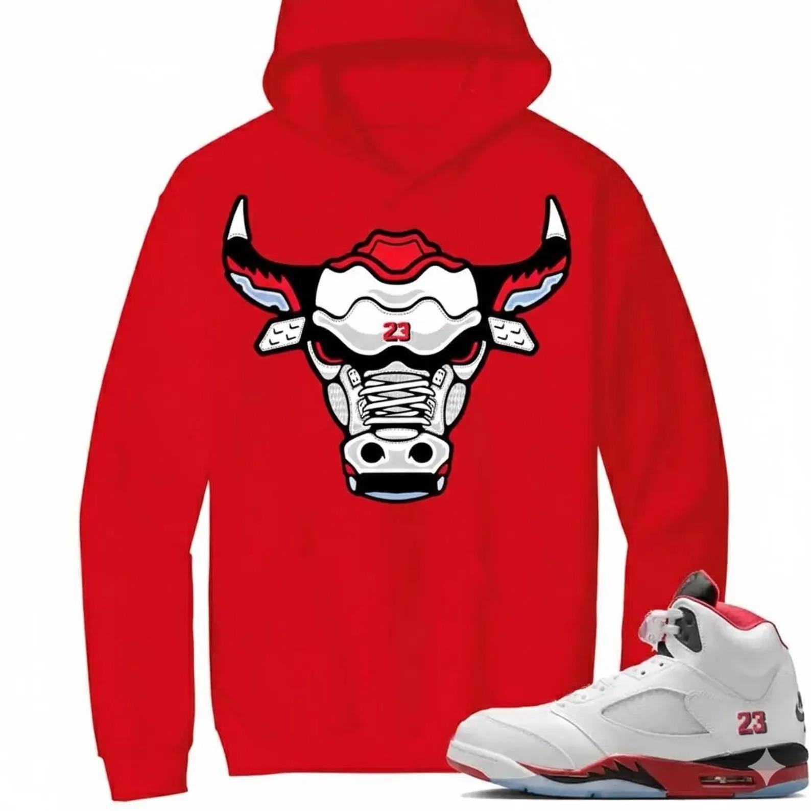 jordan 5 fire red hoodie