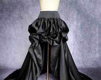 Goth high-Low wedding skirt Detachable train for wedding reception, wedding ceremony, engagement party Mini bridal dress bridal separates