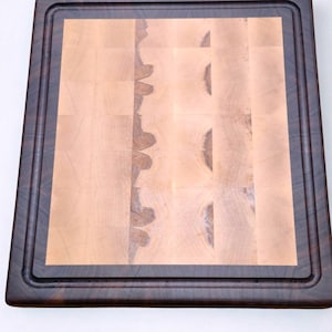 Handcrafted End Grain Cutting Board 2 Inch Thick Walnut & Maple Butcher Block Large Hardwood Charcuterie Board Unique Kitchen Gift