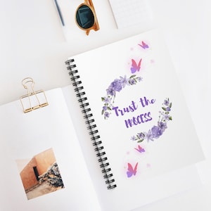 Trust the Process Floral Spiral Notebook | Inspirational Journal, Stationery Gift, Creative Organizer, Writing Notebook, Art Supplies