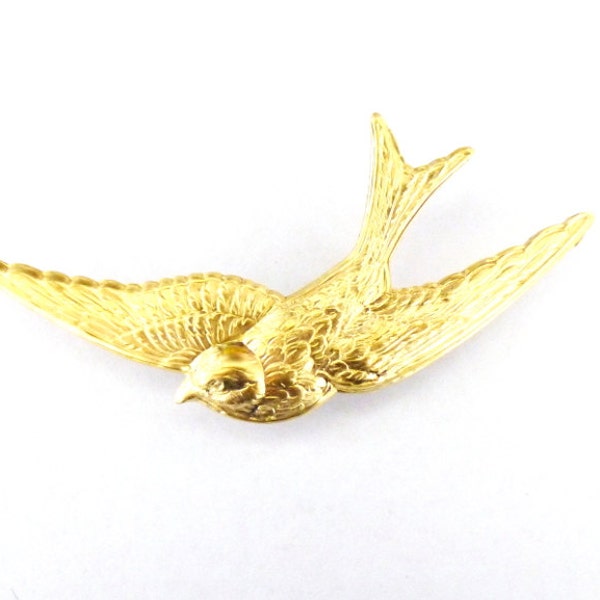 Gouden vogel broche Swallow Lapel pins bos dierentuin vintage stijl geïnspireerd rustieke Woodland bruiloft accessoires vrouw Womens cadeau voor haar