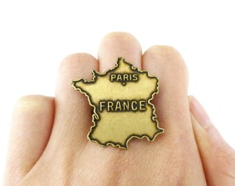 Paris Ring Map Jewelry 50% OFF SALE Parisian Chic French France City Travel World Traveler Wanderlust Accessories Unique Womens Gift For Her