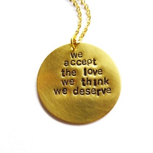 The Perks Of Being A Wallflower Necklace We Accept The Love We Think We Deserve Charm Pendant Book Lover Gift Accessories Quote Jewelry